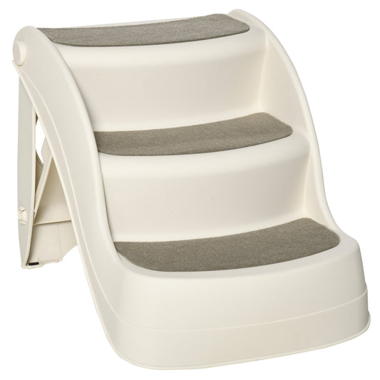 PawHut Foldable Pet Stairs in Cream