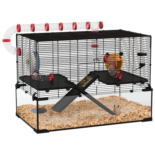 PawHut Gerbil Cage in Black