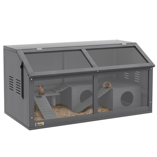 PawHut Hamster Cage in Charcoal Grey