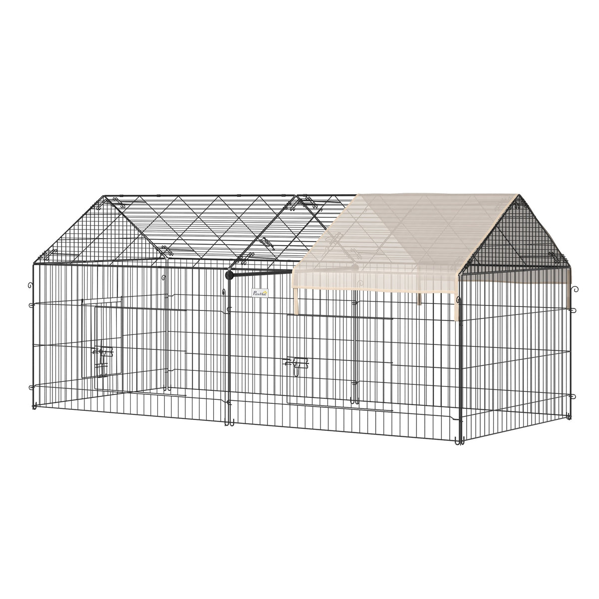 PawHut Metal Rabbit Run Playpen in Beige