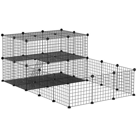 PawHut Pet Playpen with Door in Black