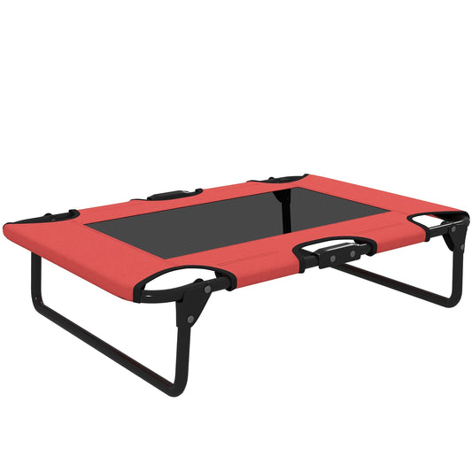 PawHut Portable Raised Dog Bed in Red