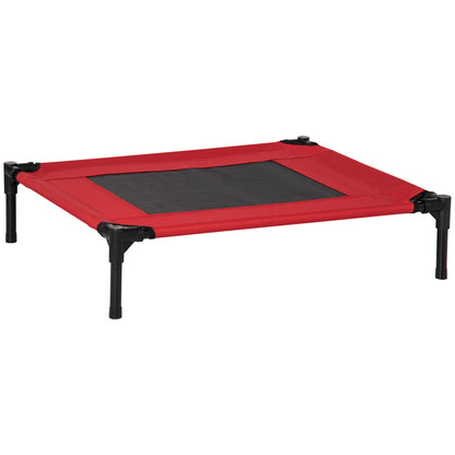 PawHut Raised Dog Bed in Black and Red