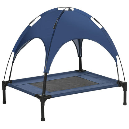 PawHut Raised Dog Bed Waterproof Elevated Pet Cot in Blue