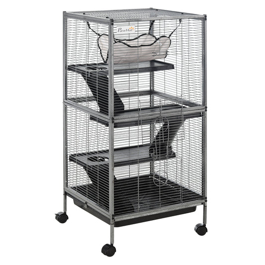 PawHut Small Animal Cage in Silver