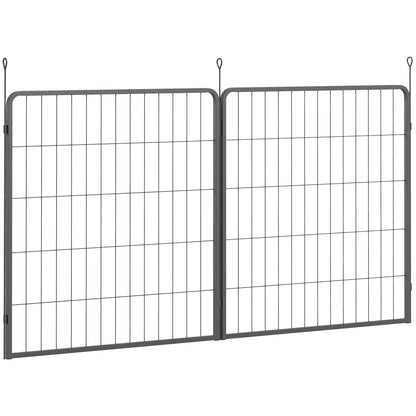 PawHut Two-Piece Dog Pen Expansion Pack for Medium Dogs, 80cm Tall Animal Pen with Three Connecting Stakes