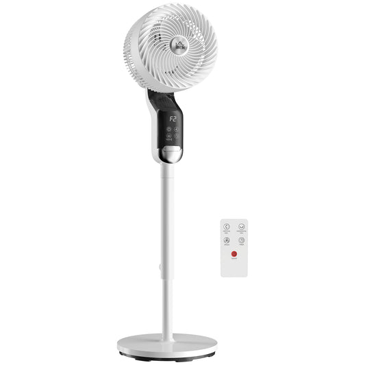 HOMCOM 20 dB Silent Standing Fan, 41" Pedestal Fan with Remote, 85Â° Oscillating, 8 Speeds, Adjustable Height, 12H Timer