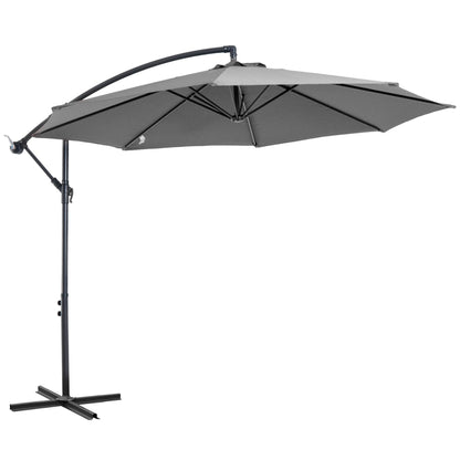 Outsunny Cantilever Umbrella Parasol wiszący Banana Steel Dark Grey 3M Patio