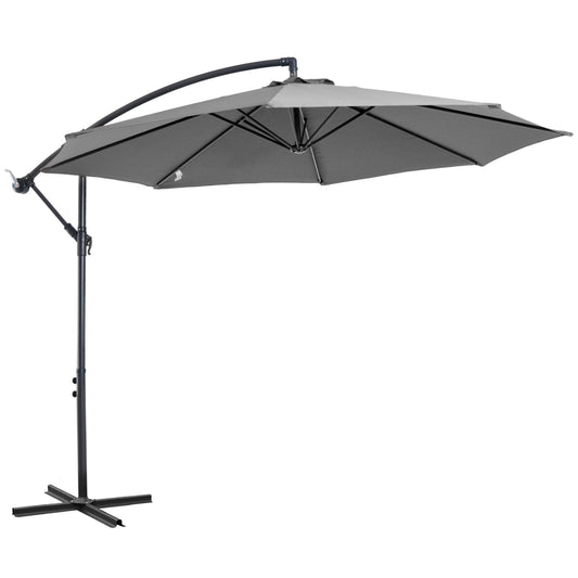 Outsunny Cantilever Umbrella Parasol wiszący Banana Steel Dark Grey 3M Patio