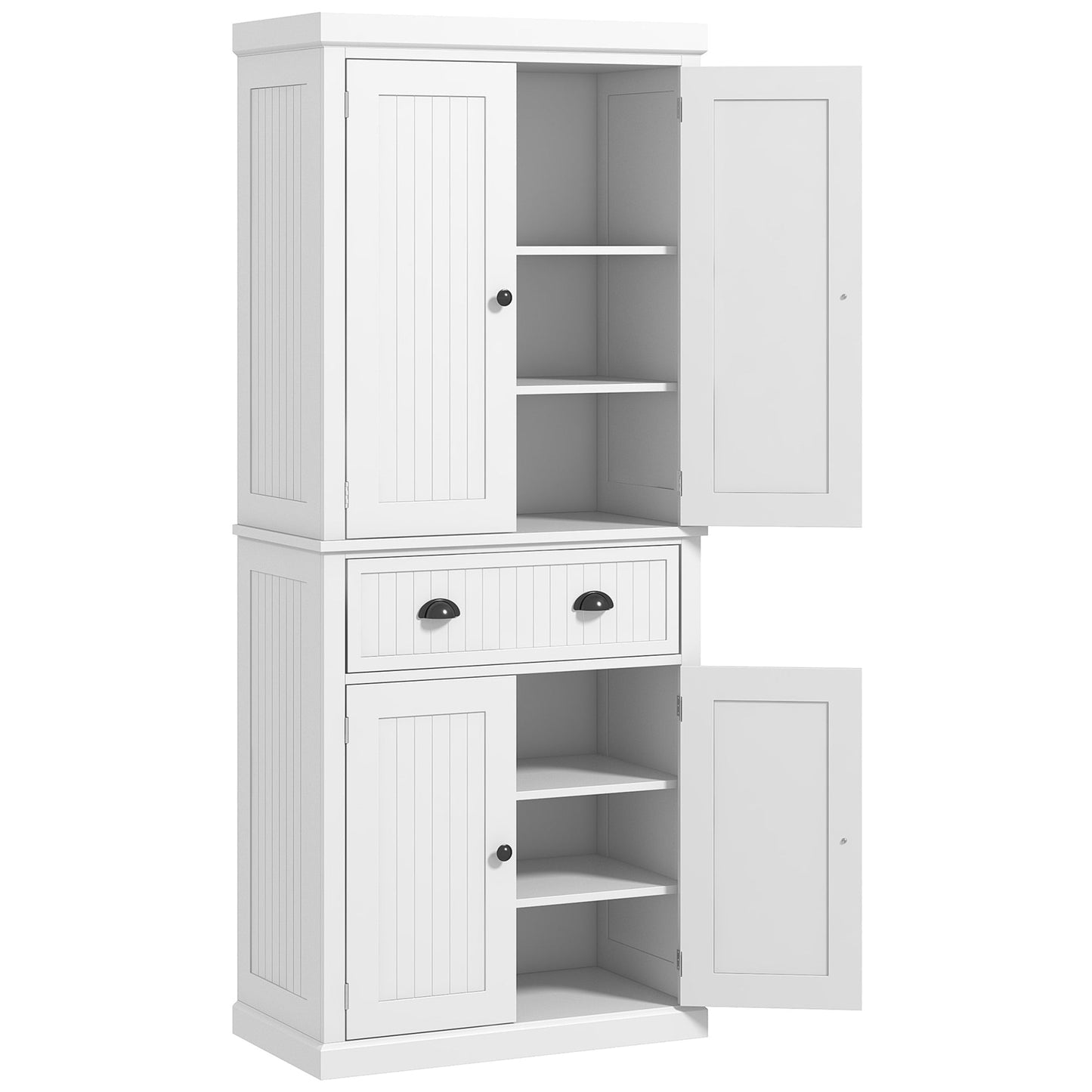 HOMCOM Freestanding Multi-Storage Kitchen Cabinet - White