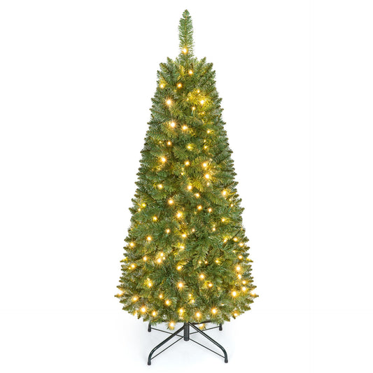 Pencil Christmas Tree with 350/250/150 LED Lights and 860/708/226 Branch Tips for Holiday-XS