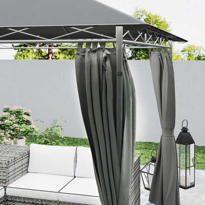 Outsunny 3 x 3 m Solar LED Metalowa Altana - Ciemnoszara