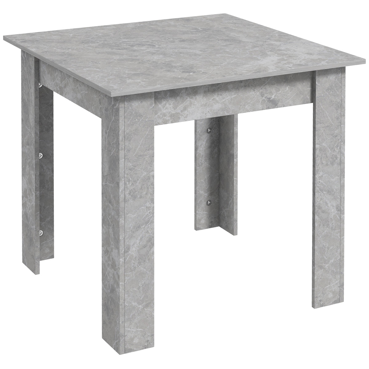 HOMCOM Square Dining Table, Modern Small Dining Table with Faux Cement Effect, Space Saving, Cement Grey