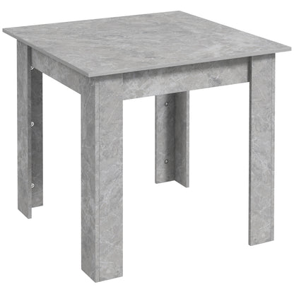 HOMCOM Square Dining Table, Modern Small Dining Table with Faux Cement Effect, Space Saving, Cement Grey