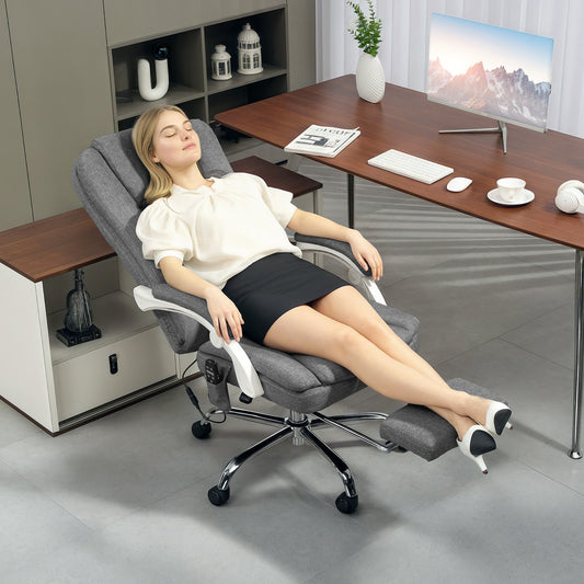HOMCOM Six-Point Office Massage Chair, with Heat - Grey