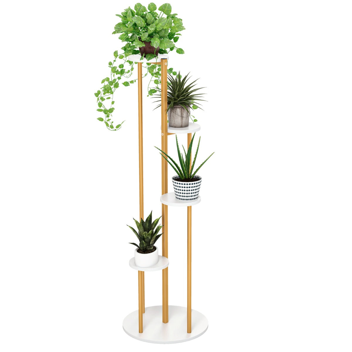 tall plant stand indoor uk Heavy-Duty Tall Corner Indoor Metal Plant Stand for Potted Plant-White – Furniture Wave