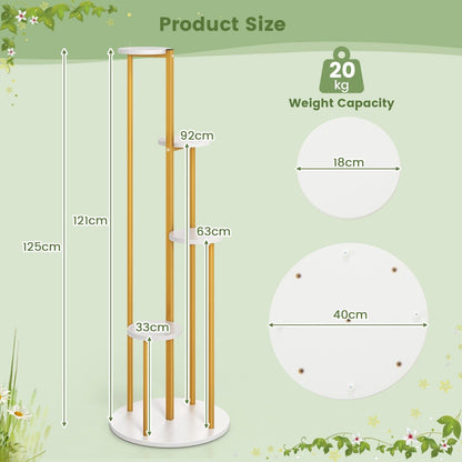 Heavy-Duty Tall Corner Indoor Metal Plant Stand for Potted Plant-White