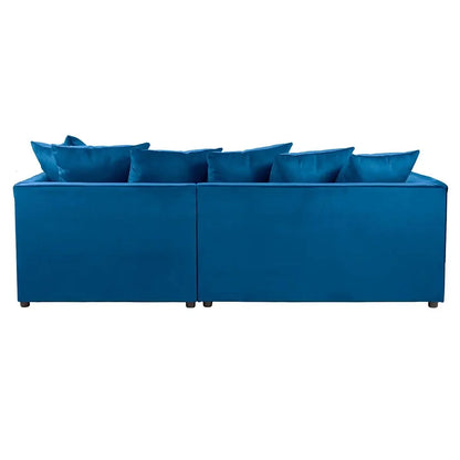 Blake Royal Blue Plush Velvet Corner Sofa - Left and Right Arm