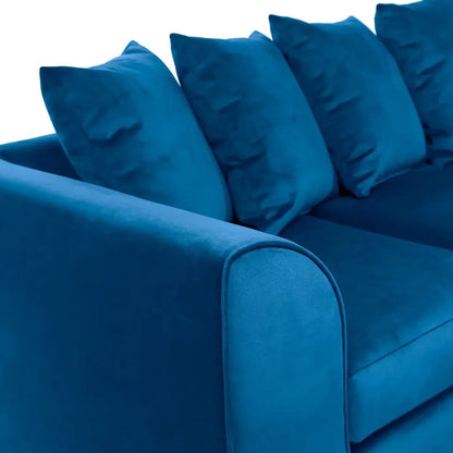 Blake Royal Blue Plush Velvet Corner Sofa - Left and Right Arm