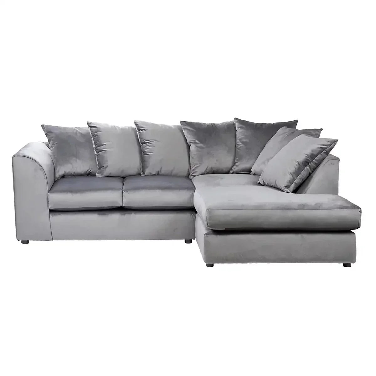 Blake Champagne Plush Velvet Corner Sofa - Left and Right Arm