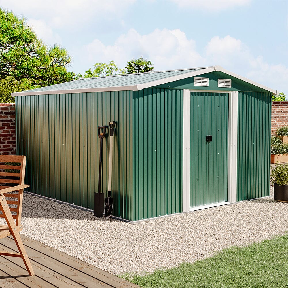 Waterproof 6x8/8x8/10x8ft Metal Shed With Gable Roof