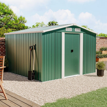 Waterproof 6x8/8x8/10x8ft Metal Shed With Gable Roof