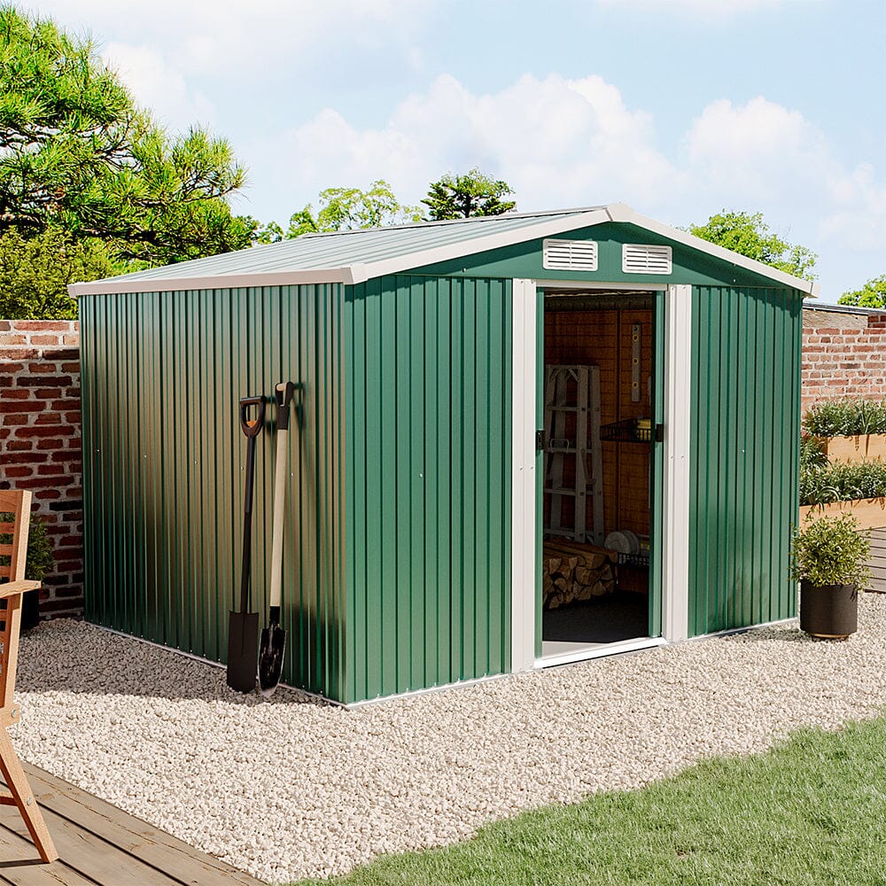 Waterproof 6x8/8x8/10x8ft Metal Shed With Gable Roof