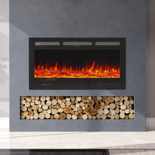 40 Inch Inset Fireplaces 5120 BTU Wall-Mounted Electric Fireplace 9 LED Flame Colours