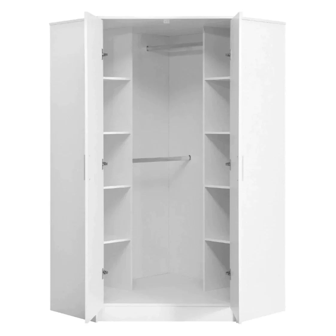 Reflect 2 Door High Gloss Corner Wardrobe - White