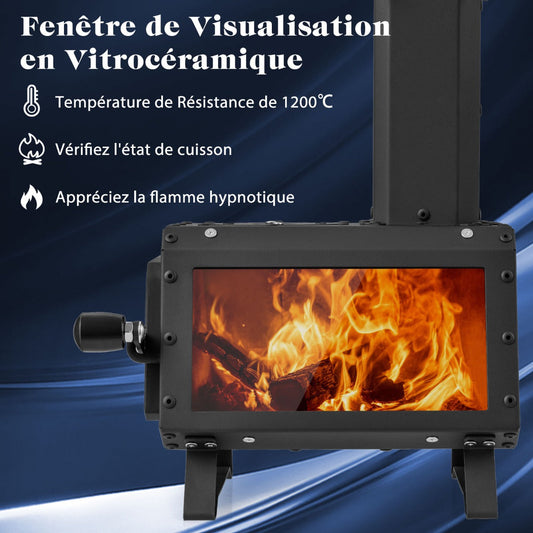 Portable Wood Camping Burning Stove Heater with 2 Cooking Positions