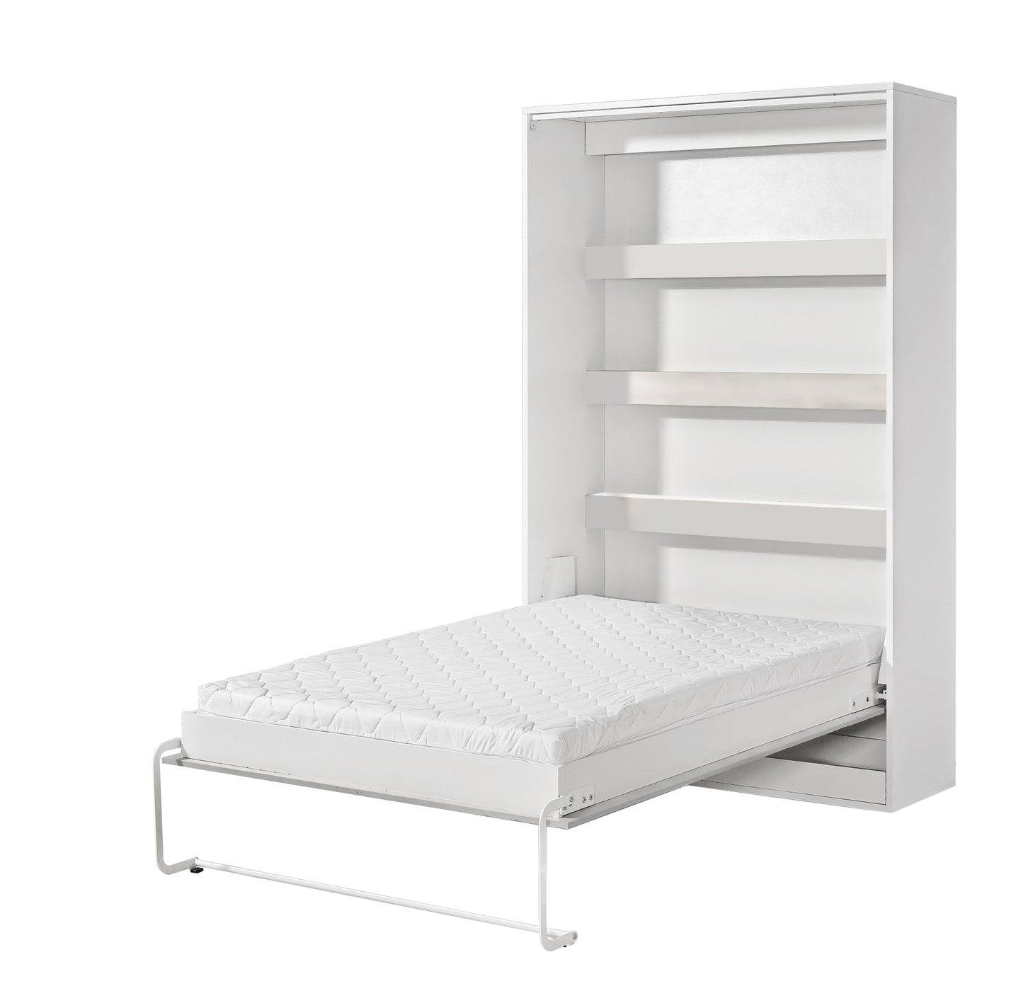 SPACEO Vertical Wall Bed 120x200 White / White Handles