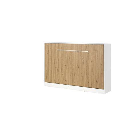 SPACEO Horizontal Wall Bed 120x200 White / Oak Artisan / White Handles