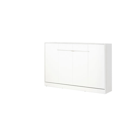 SPACEO Horizontal Wall Bed 120x200 White / White Handles