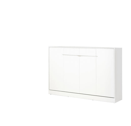 SPACEO Horizontal Wall Bed 120x200 White / White Handles