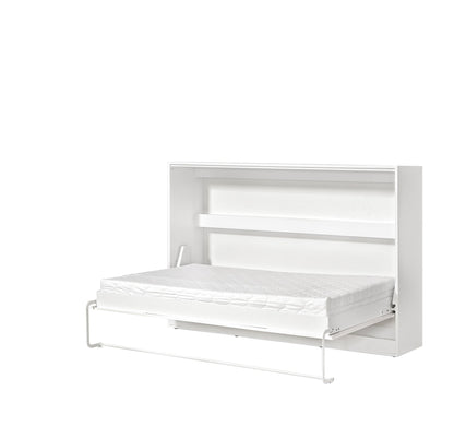SPACEO Horizontal Wall Bed 120x200 White / Black Handles