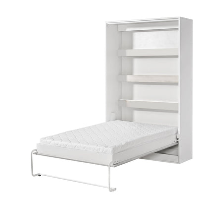 SPACEO Vertical Wall Bed 120x200 White / Black Handles