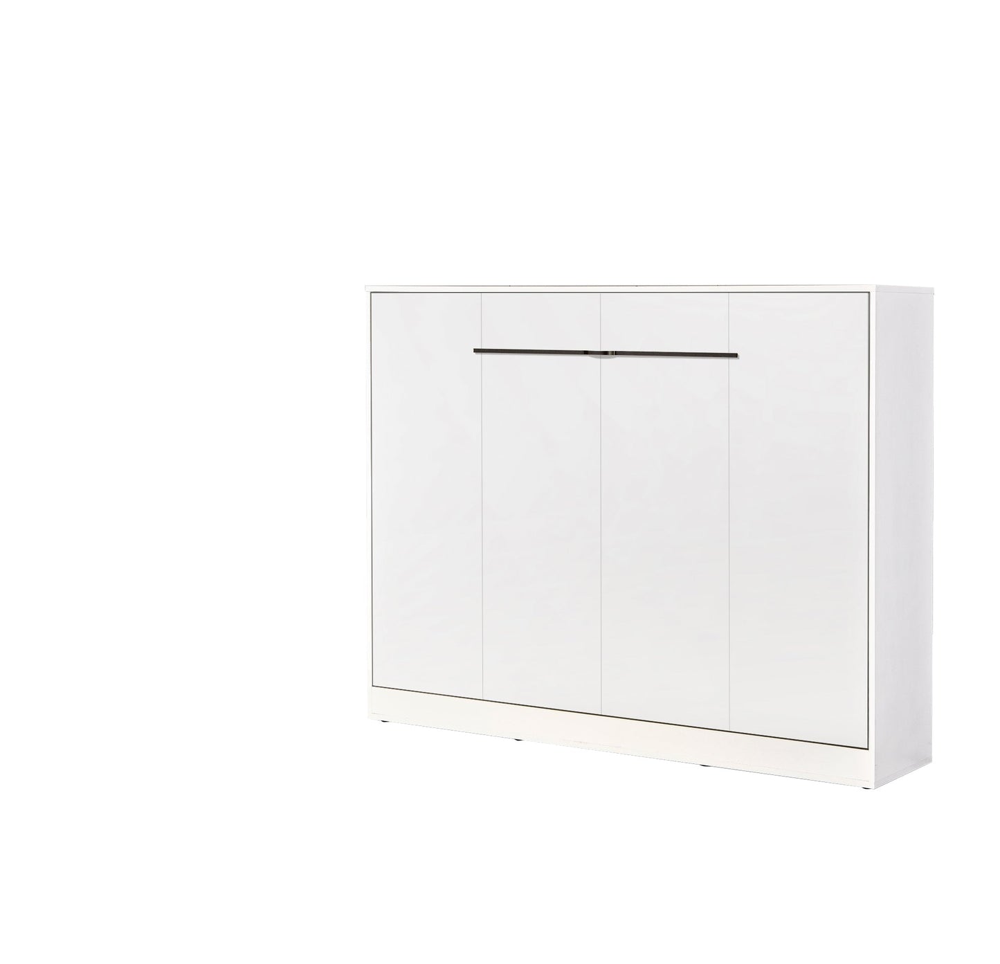SPACEO Horizontal Wall Bed 140x200 White / Black Handles
