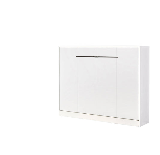SPACEO Horizontal Wall Bed 140x200 White / Black Handles