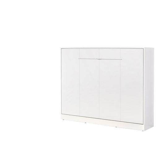 SPACEO Horizontal Wall Bed 140x200 White / White Handles