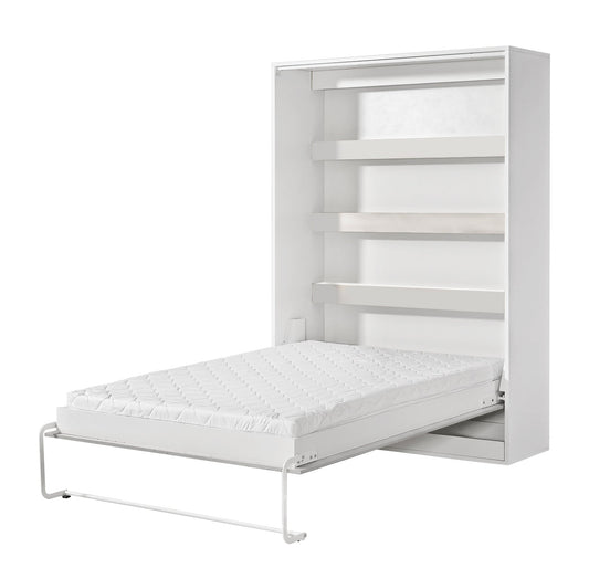 SPACEO Vertical Wall Bed 140x200 White / White Handles