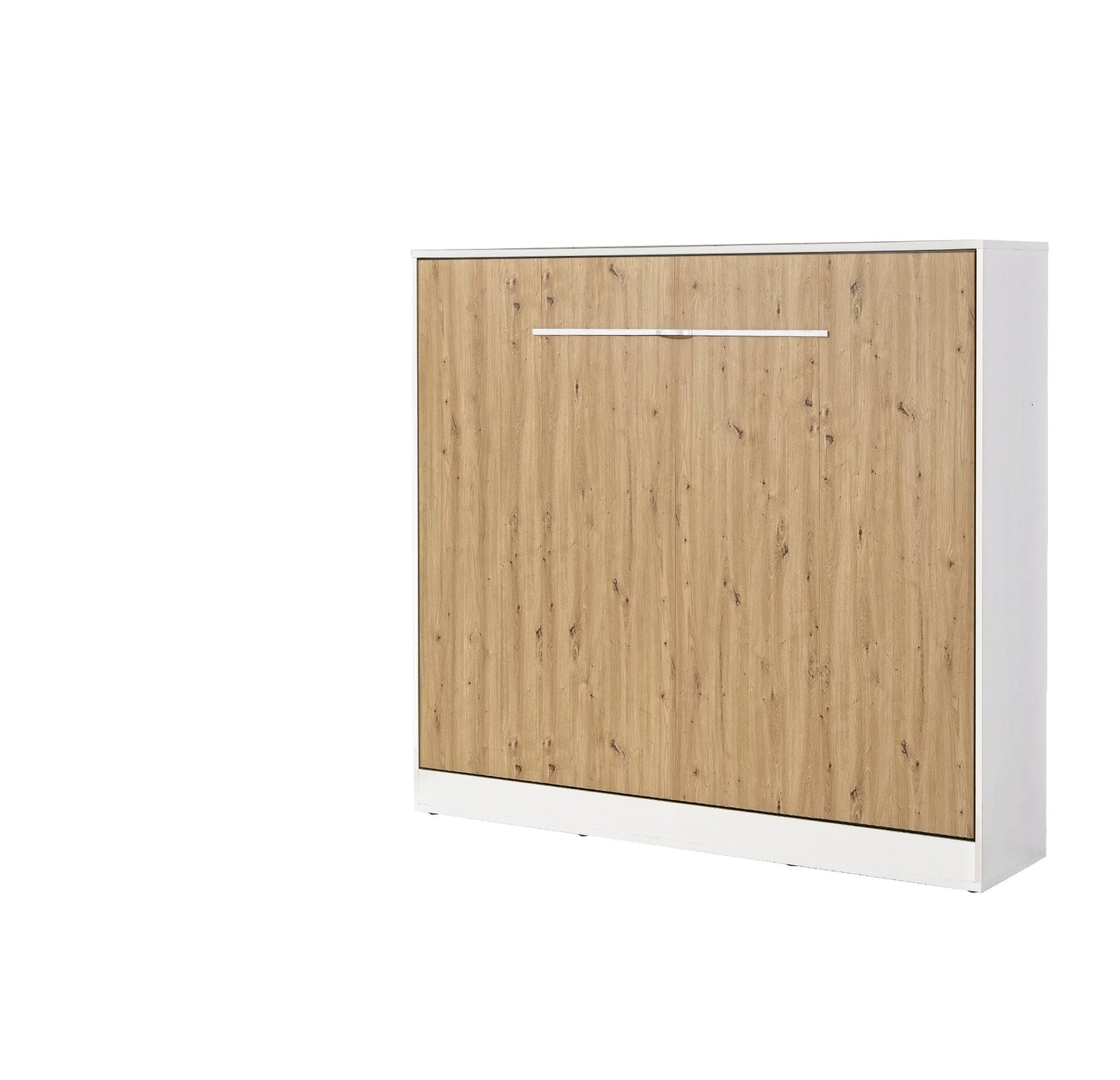 SPACEO Horizontal Wall Bed 160x200 White / Oak Artisan / White Handles
