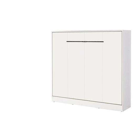 SPACEO Horizontal Wall Bed 160x200 White / Black Handles