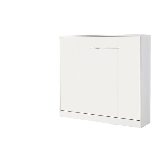 SPACEO Horizontal Wall Bed 160x200 White / White Handles