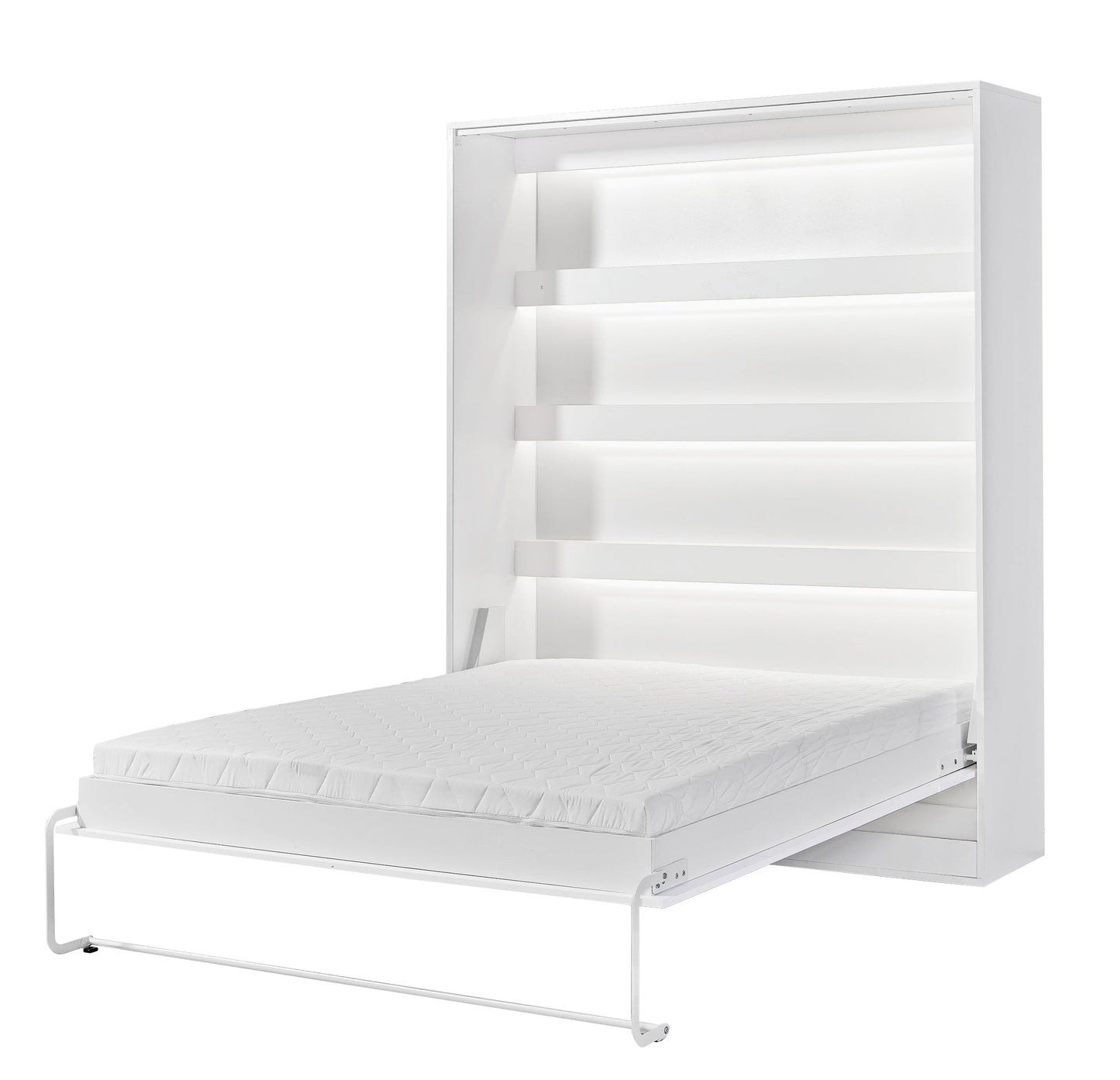 SPACEO Vertical Wall Bed 160x200 White / Black Handles