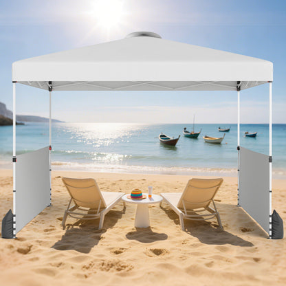 300 X 300 CM Pop up Canopy Tent with 2 Half Sidewalls-White