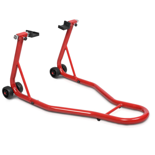Portable Steel Motorcycle Stand Sport Bike Rear Wheel Lift-Red