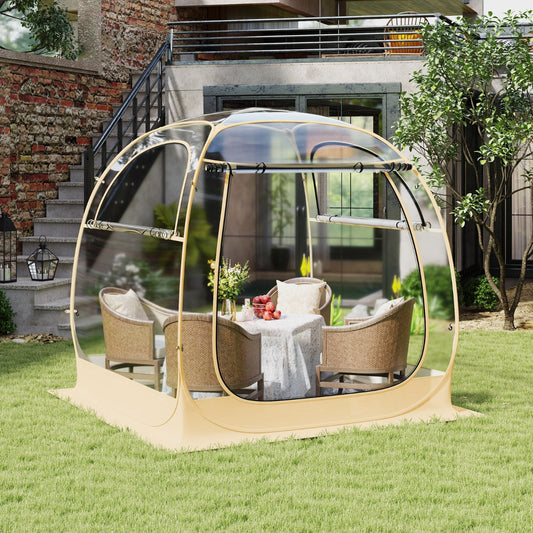 Portable and Foldable Sports Tent with Carrying Bag-Beige-L