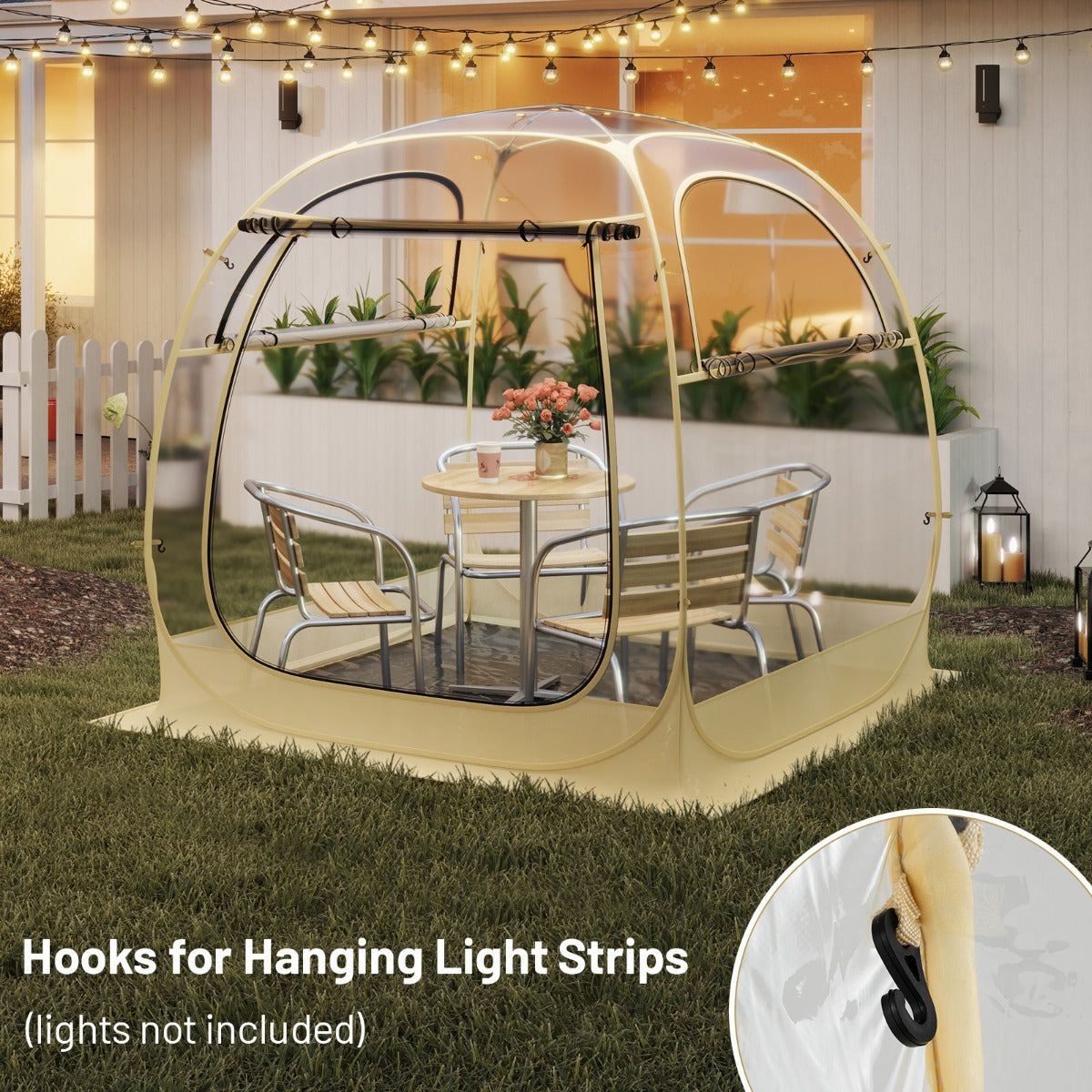 Portable and Foldable Sports Tent with Carrying Bag-Beige-L