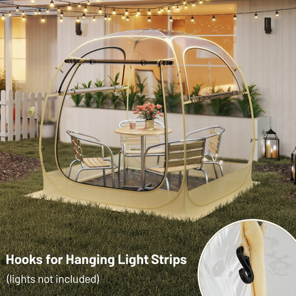 Portable and Foldable Sports Tent with Carrying Bag-Beige-L