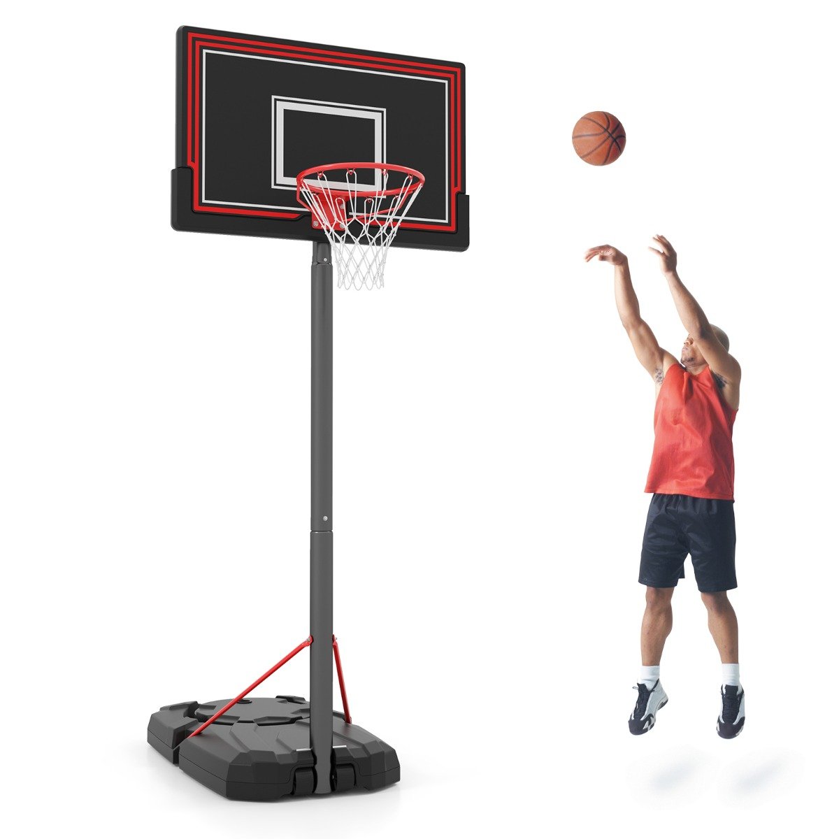 230-305cm Portable Basketball Hoop with 44 Inch Shatterproof Backboard